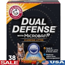 Microban Clumping Cat Litter Dual Defense Odor Control 38lb Dust-Free Formula US 1.13 per pound
