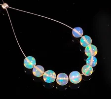 10 Pcs Natural Ethiopian Opal Ball Beads Drilled Loose Beads Gemstone 3-4mm