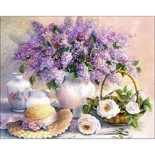 Collection D'Art Diamond Embroidery/Printed/Gem Kit 48X38cm Lilac