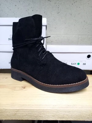 Bottines Botte Chaussures Femme - 36 et 38 - Montante Talon Noir Daim Déstockage - Photo 1/4