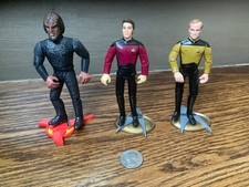 Star Trek The Next Generation Playmates Actionfiguren 1994 3 St&uuml;ck (siehe Bilder)