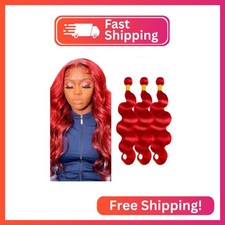 Red Bundles Human Hair Light Red Body Wave Bundles 26 28 30 inch 10A Unprocessed