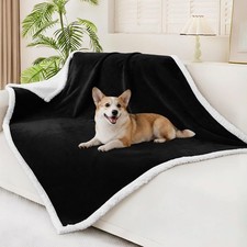 Waterproof Blanket Throw for Large Dogs, Soft Reversible Dog Blanket for Sofa...