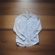Loro Piana Men  s Solid Button Down Blue Collar Shirt Sz S 100 cotton