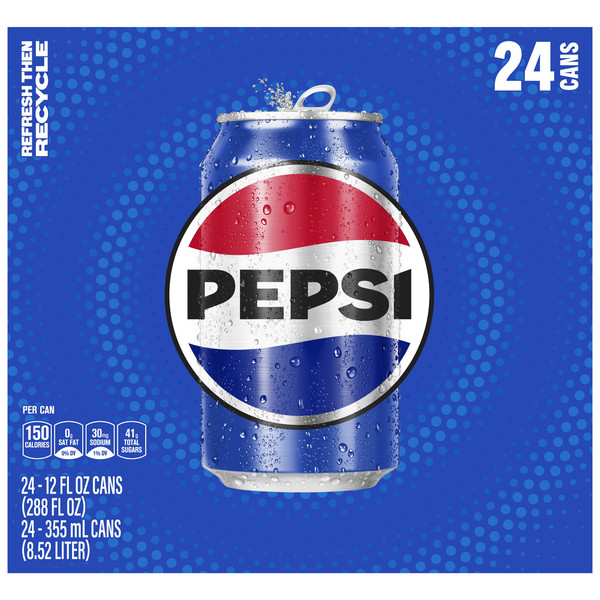 Pepsi Soda Cola 12 fl oz Cans (24 Pack) | Original Taste Refreshing FAST SHIP!!!