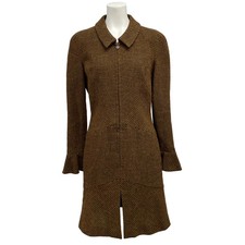 CHANEL P09338 Dark Brown Outer fabric] Wool, nylon Women's Dress