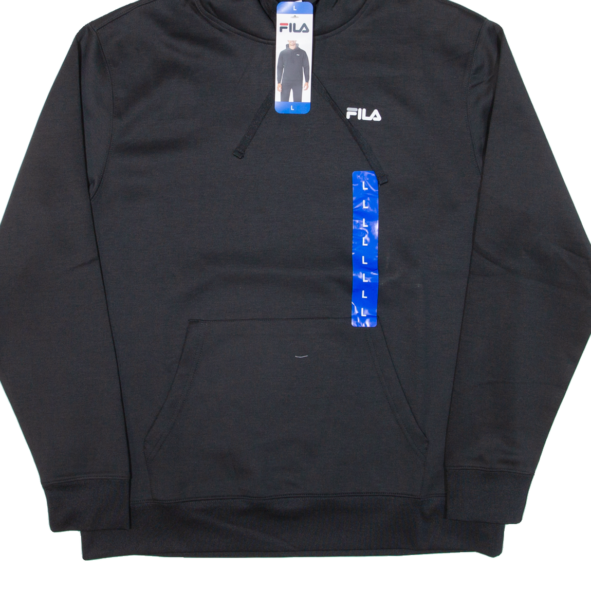 FILA Felpa con cappuccio uomo nera L