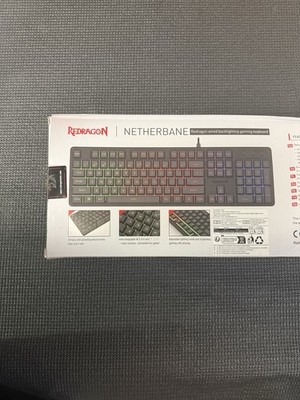 Redragon Netherbane K521-R Wired RGB Backlit Gaming Keyboard Full Size Open Box