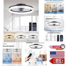 Quiet 20" Low Profile Ceiling Fan with Adjustable Color Temperatures & Remote