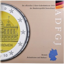 [#1287278] Germany, 2€ x 5, Bremen, BU, 2010, Bi-Metallic, MS
