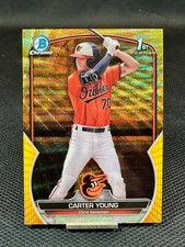 2023 Bowman Chrome 1st Prospect  CARTER YOUNG  Yellow Wave Refractor /75