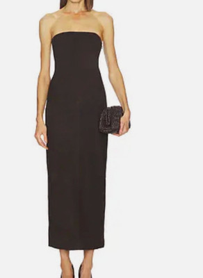 Miscreants London Strapless Black Column Maxi Dress US 8