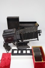 Antique Bausch Lomb Slide Projector w/ 44 Glass Lecture Slides