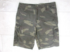 Plugg Mens Camo Cargo Shorts Size 34 Ripstop Cotton Camouflage