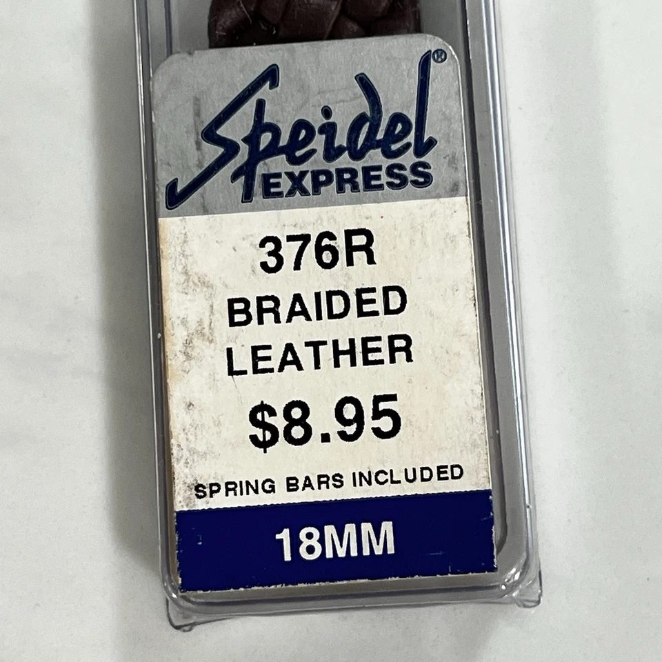 Vintage NEW! Speidel 18mm Brown Braided & Stitched Leather Watch Band - Image 4 of 4