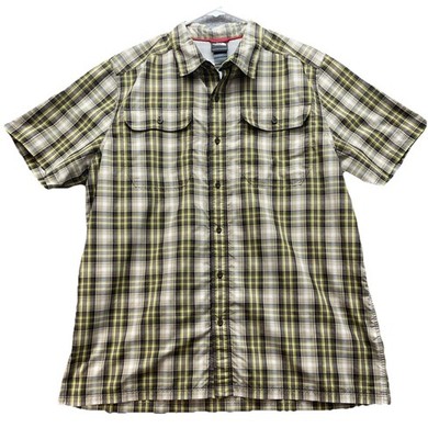 The North Face Button Up Shirt Mens XL Yellow Pine Knot Woven Nylon Blend