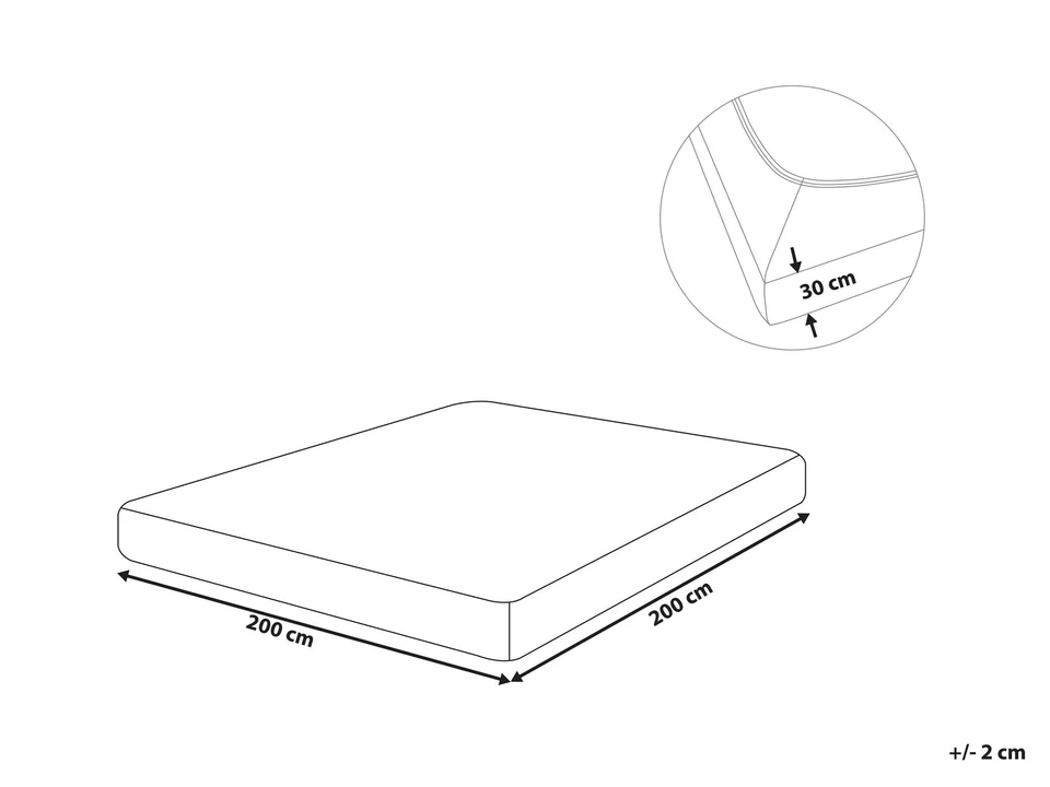 Drap-housse Classique avec Bordure Élastique 200 x 200 cm en Coton Noir Janbu - Photo 3/3