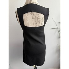 Free People Mini Dress Black Sleeveless Square Neck Back Cut Out Party Cocktail