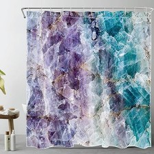 Marble Shower Curtain and Teal Bathroom Shower 72"W x 72"L Pack of 1 Purple