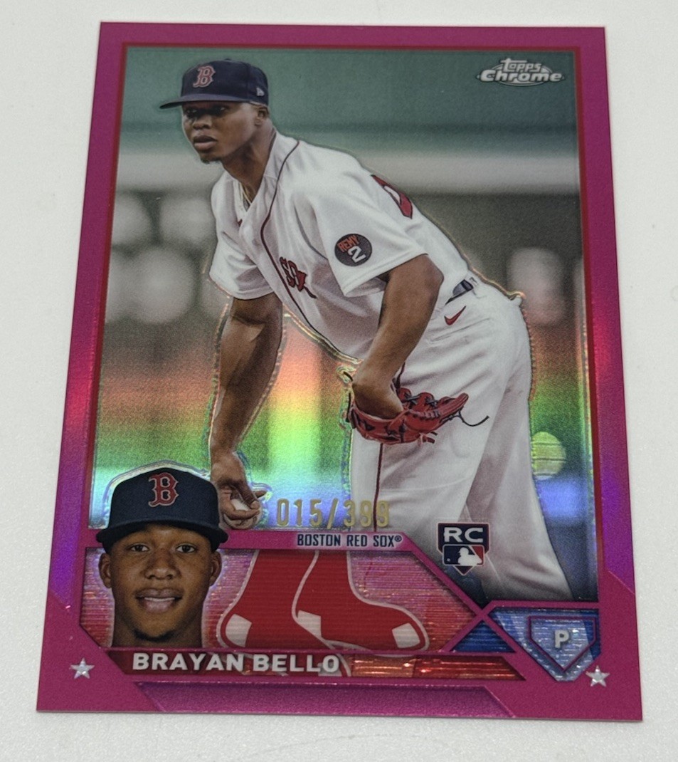 Brayan Bello 2023 Topps Chrome Magenta Refractor /399 RC #57 Boston Red Sox