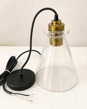 allen + roth Clear Glass Pendant Light, Black...