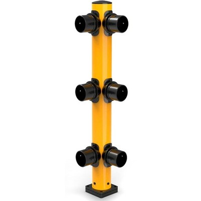 Global Industrial Corner Post for Protective Plastic Guard Rails 60''H Yellow