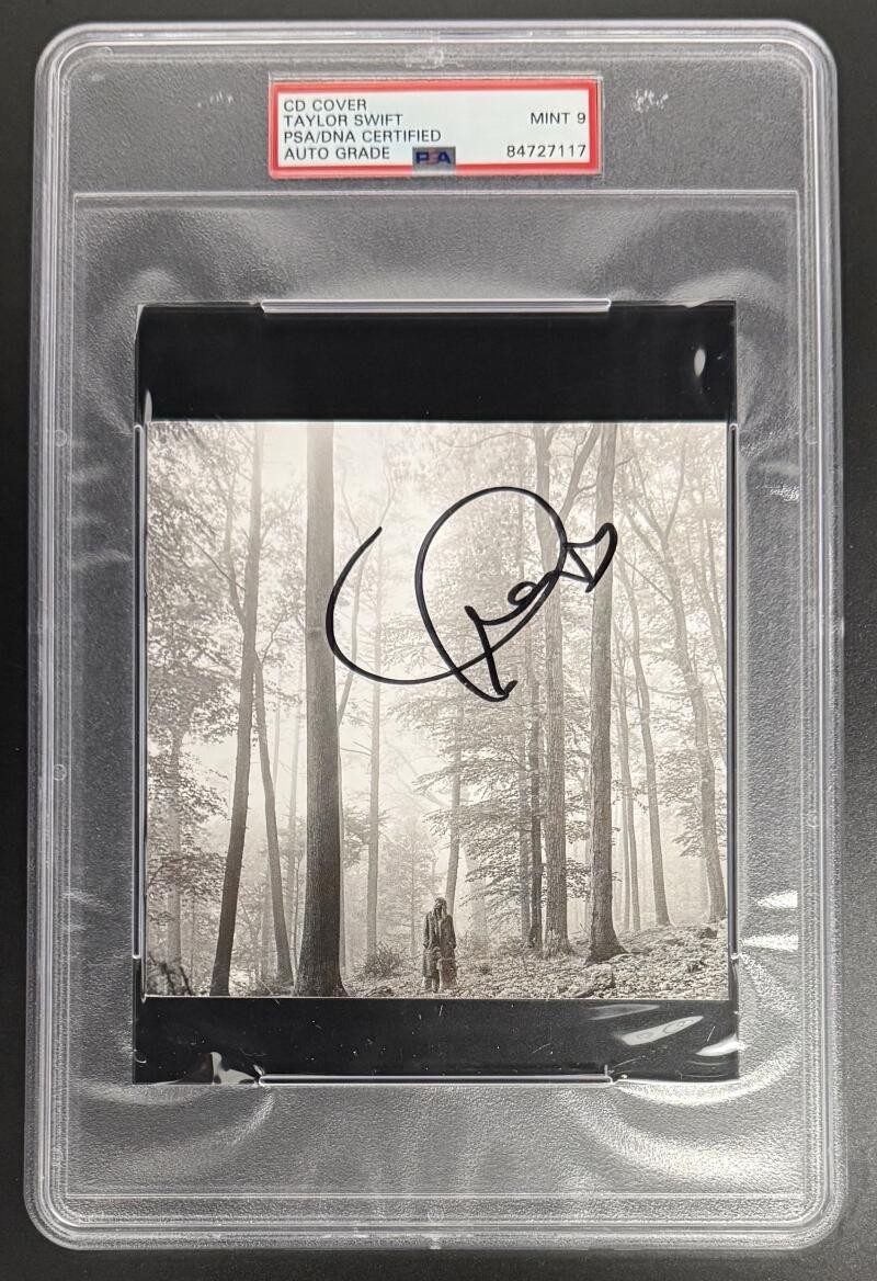 Taylor Swift Signed Autograph Folklore CD Cover PSA/DNA Slabbed COA - MINT 9