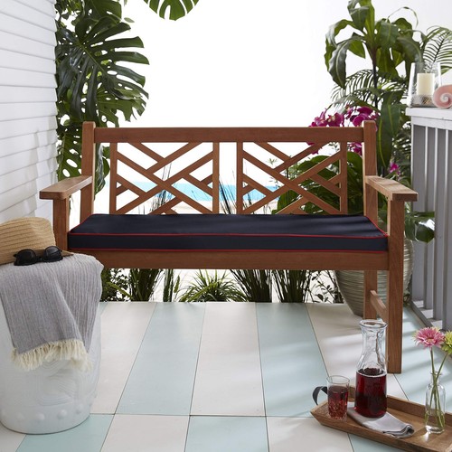 Sorra Home Sunbrella Corded Bench Cushion, 1 Count (Pack of 1), Canvas Navy