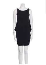 Gucci Authentic Viscose Solid Black Tank Mini Shift Dress Xs