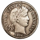 1916S Barber Dime 10C Raw