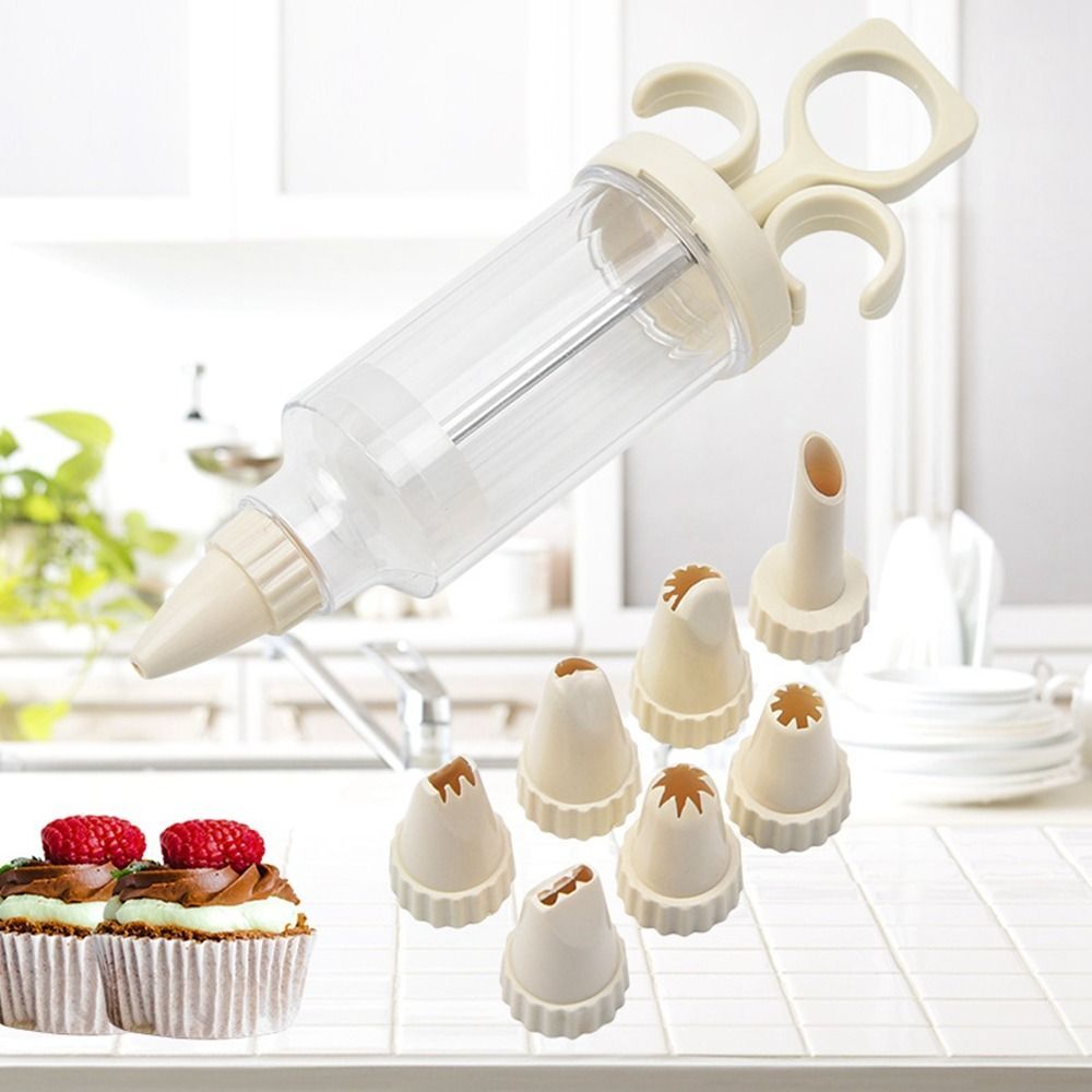 8Pcs/Set Icing Syringe Cake Decorating Piping Syringe Tip Cream DIY Baking  UK