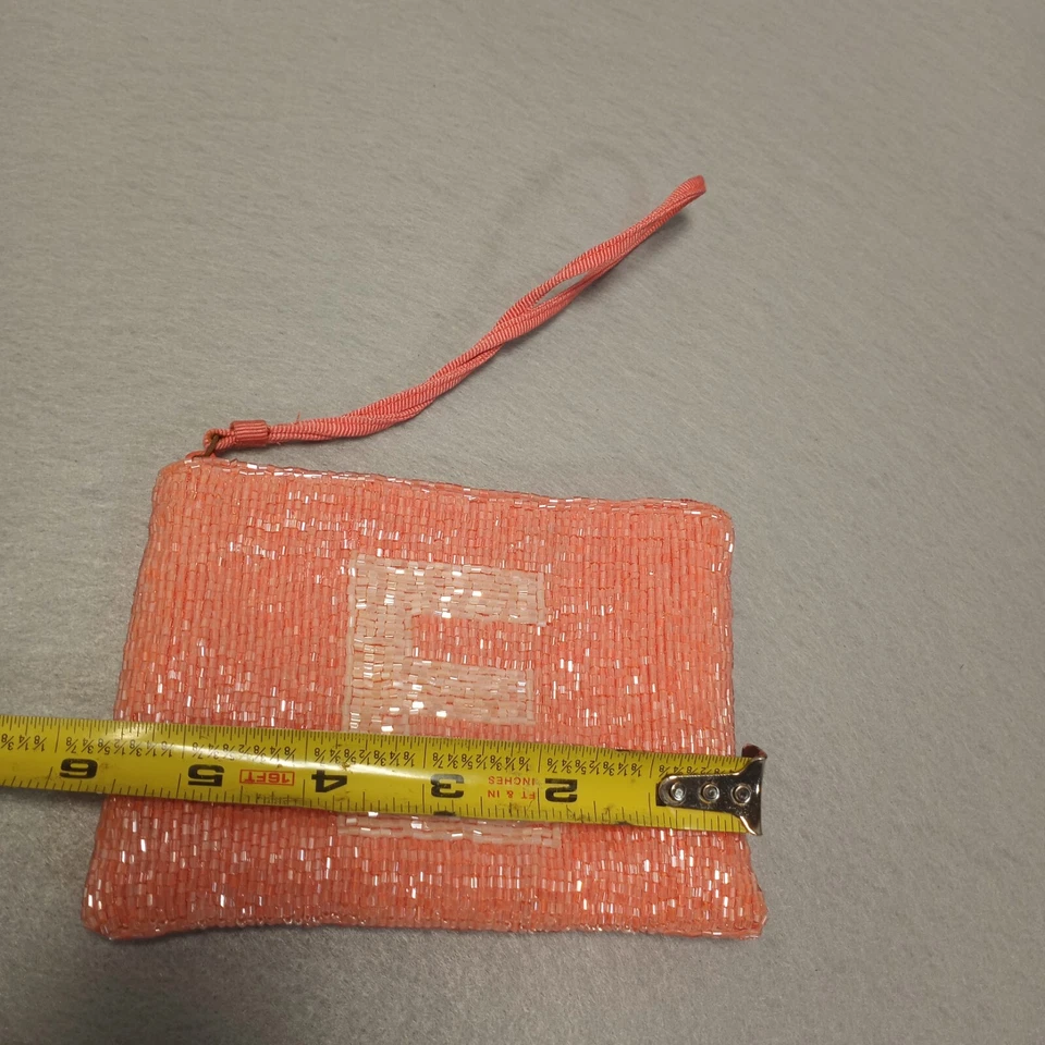 Liz Claiborne Rosa Cuentas Inicial "E" Muñequera Pequeña Billetera Portamonedas 5.5x4” Foto 2 de 3