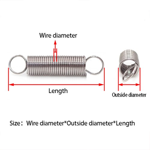 5Pcs 304 Stainless Steel Tension Spring Pull Stretch With Hook Small Spring - Picture 2 of 3