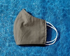 Washable Handmade Fabric Face Mask filter pocket GRAY