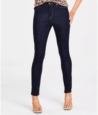 INC Denim International Concepts Womens Mid Rise Skinny Denim Jeans Dark Wash Sz