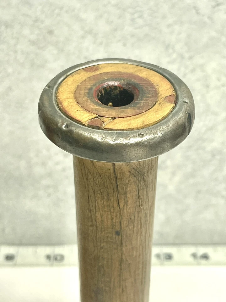 Bobinas de telar carretes de madera antiguos de finales del siglo XIX - Juego de 2 Foto 4 de 4