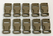 LOT OF 10 - Side Release Side Squeeze Single Adjust Buckle 1 INCH - TAN