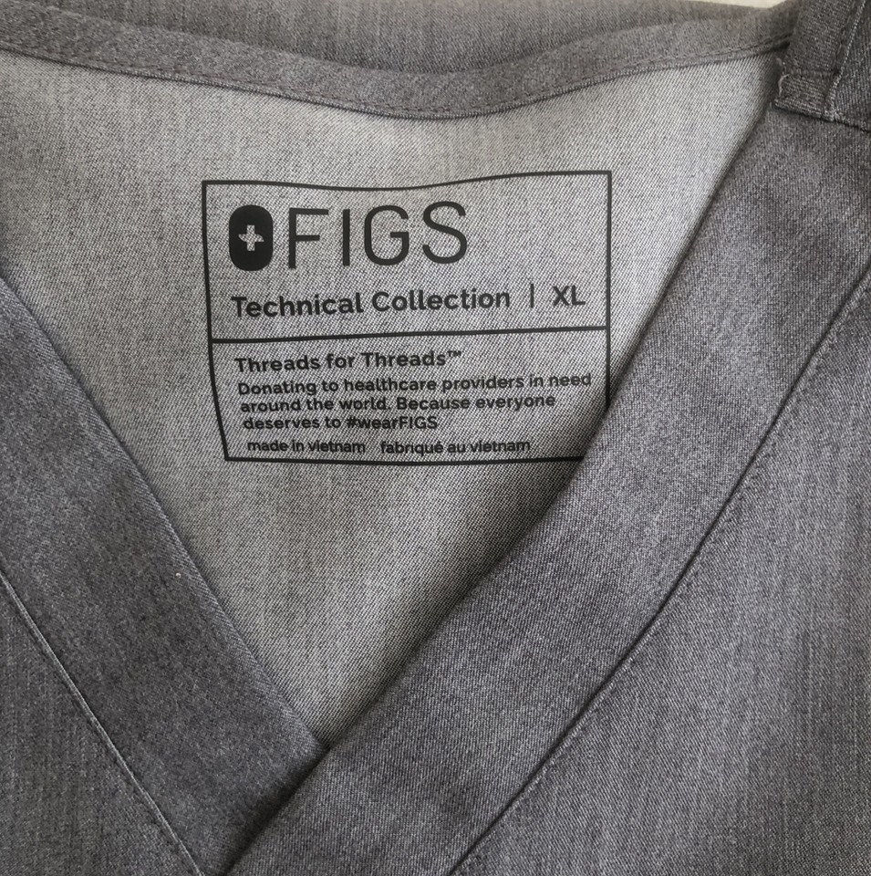 New Figs Graphite gray XL Technical Collection Scrub Top | eBay