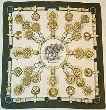 SCARF AUTHENTIC HERMES PARIS CUIVRERIES FRANCOISE DE LA PERRIERE 1963 SILK 34"