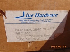 (1) Guy Wire Grounding BONDING CLAMP RBC-600 5/8"-1" TWINEYE RODS LINE HARDWARE