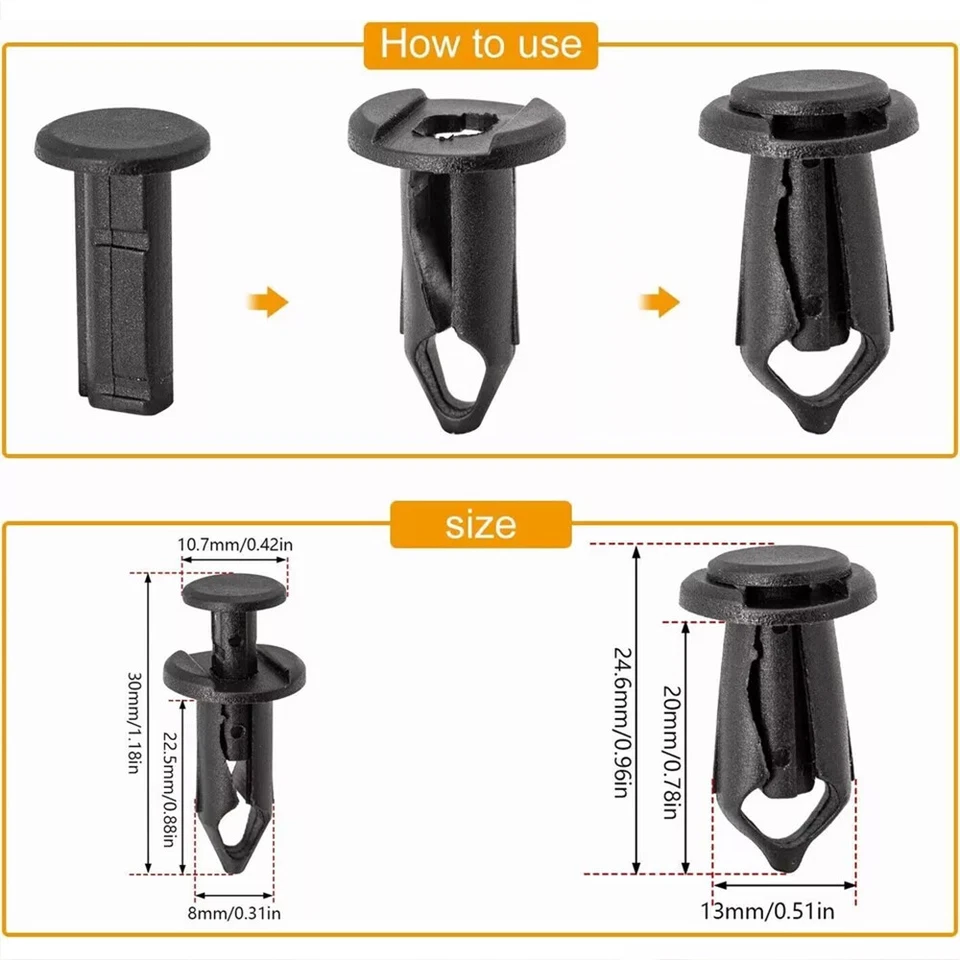For KIA Body Bolts & U-nut Clips - M6 Engine Under Cover Splash Shield Guard - Imagem 2 de 4
