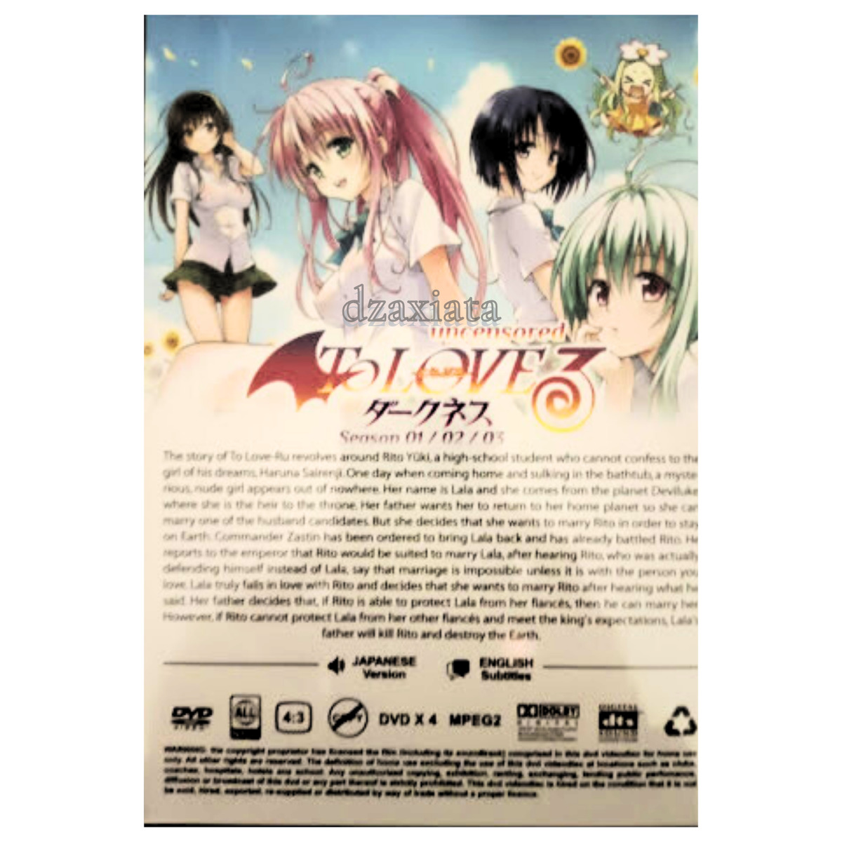 DVD Anime Uncensored To Love Ru Complete Season 1+2+3+4 (1-64 End)