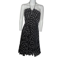 Ann Taylor Y2K Halter Dress Indie Sleaze Black White Polka Dot Party Dress