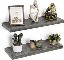 24 Inch Wood Floating Shelves for Wall, 9.3" Deep Wall Shelves for Storage, Wall