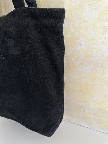 Kenneth Cole Black Suede Canvas Tote Bag Reversible Weekender Top Zipped 16X15 - Picture 7 of 14