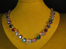 MARIANA NECKLACE SWAROVSKI MULTI LEAF CRYSTALS ROSE GOLD PL MOSAIC Floral Gift