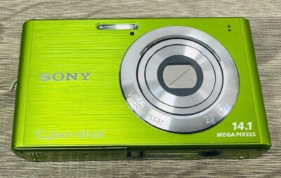 SONY Cyber-shot DSC-W550 Green Digital Camera 4x Zoom w/Battery used from japan
