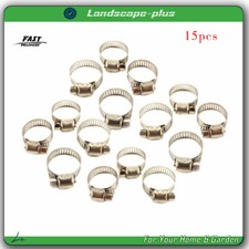 15 Pack Stainless Steel 3/4"-1" Drive Hose Clamps Fuel Line Worm Clip Adjustable
