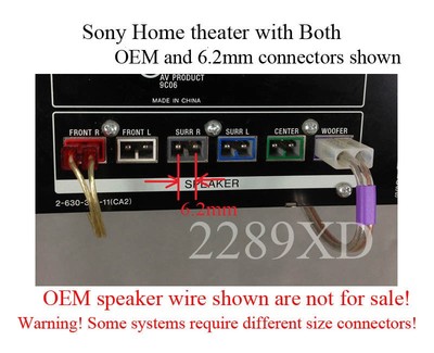 6c 6.2mm speaker connectors made for Sony DAV-DZ100/DZ500/DZ700