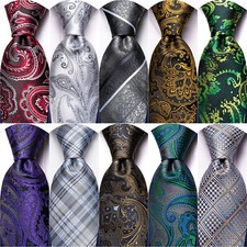 Bright Orange Men's Tie Set Woven Classic Necktie Hanky Cufflinks Formal